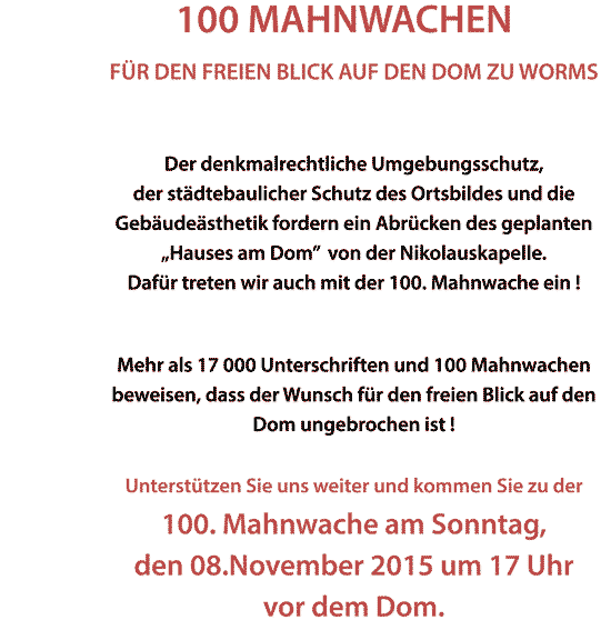 100Mahnwache